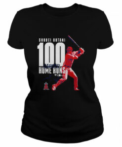 Shohei Ohtani Los Angeles Angels 100th Career Home Run Signature T Shirt 2