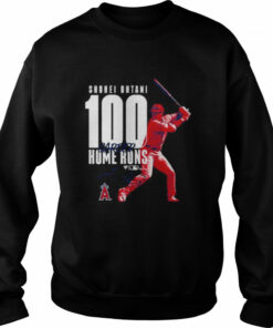 Shohei Ohtani Los Angeles Angels 100th Career Home Run Signature T Shirt 4