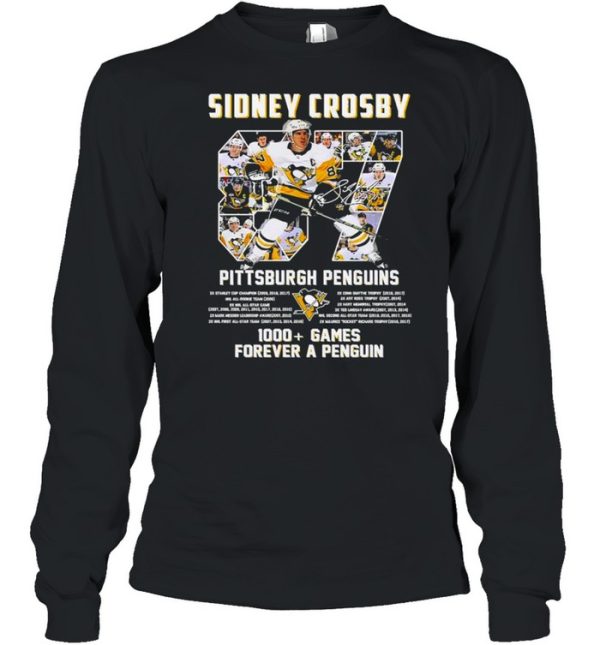 Sidney Crosby 87 Pittsburgh Penguins 1000 Games Forever A Penguin shirt