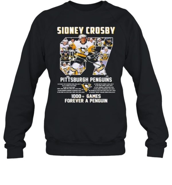 Sidney Crosby 87 Pittsburgh Penguins 1000 Games Forever A Penguin shirt