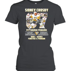 Sidney Crosby Pittsburgh Penguins 1000+ Games forever a penguin signature shirt