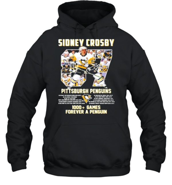 Sidney Crosby Pittsburgh Penguins 1000+ Games forever a penguin signature shirt