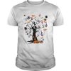 Snoopy Woodstock owl bats ghost Boo on the tree Halloween shirt