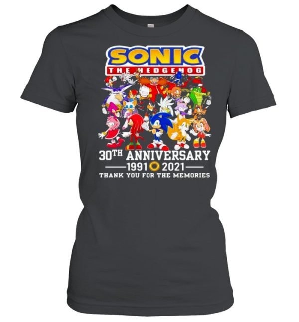Sonic The Hedgehog 30th Anniversary 1991 2021 Thank You For The Memories Shirt