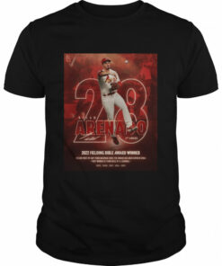 St Louis Cardinals Nolan Arenado 5th award 2022 Fielding Bible award Winner signature shirt 1