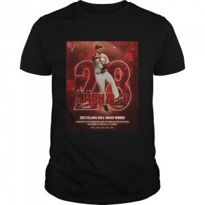 St Louis Cardinals Nolan Arenado 5th award 2022 Fielding Bible award Winner signature shirt