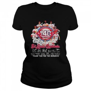 St. Louis Cardinals Team Logo 140th anniversary 1882-2022 signatures thank you for the memories shirt