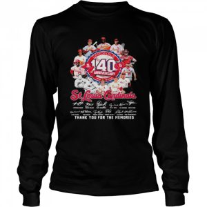 St Louis Cardinals Team Logo 140th anniversary 1882 2022 signatures thank you for the memories shirt 3