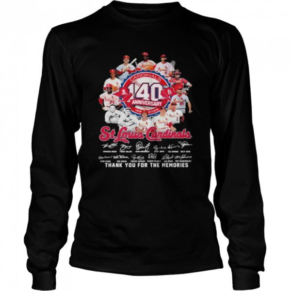 St. Louis Cardinals Team Logo 140th anniversary 1882-2022 signatures thank you for the memories shirt