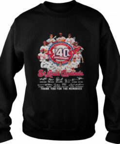 St Louis Cardinals Team Logo 140th anniversary 1882 2022 signatures thank you for the memories shirt 4