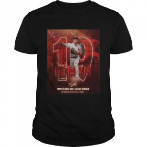 St Louis Cardinals Tommy Edman 1st award 2022 Fielding Bible award Winner signature shirt