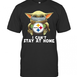 Star Wars Baby Yoda Mask Hug Pittsburgh Steelers I CanT Stay At Home T-Shirt