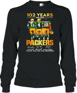 Starr Favre Rodgers 102 Years 1919-2021 Green Bay Packers signatures shirt 2 Starr Favre Rodgers 102 Years 1919 2021 Green Bay Packers signatures shirt 3