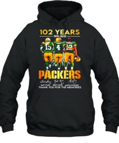 Starr Favre Rodgers 102 Years 1919-2021 Green Bay Packers signatures shirt 4 Starr Favre Rodgers 102 Years 1919 2021 Green Bay Packers signatures shirt 5