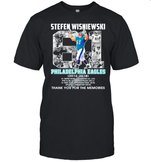 Stefen Wisniewski Philadelphia Eagles 2016-2018 signature shirt