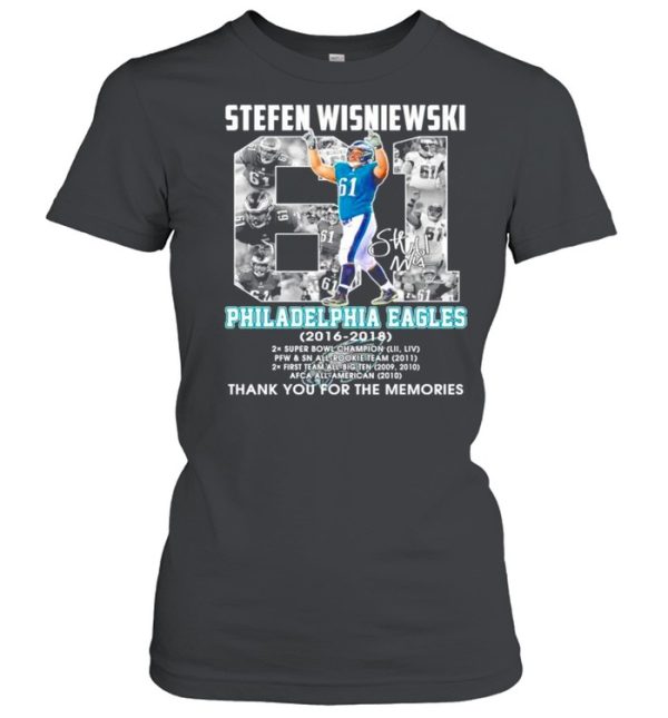 Stefen Wisniewski Philadelphia Eagles 2016-2018 signature shirt