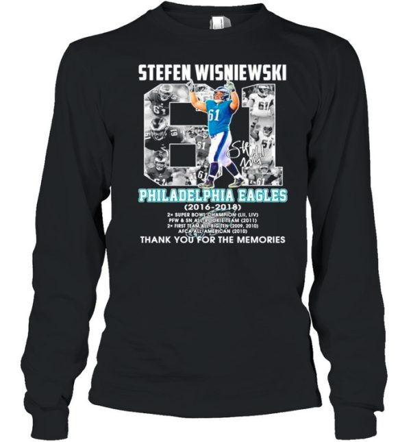 Stefen Wisniewski Philadelphia Eagles 2016-2018 signature shirt