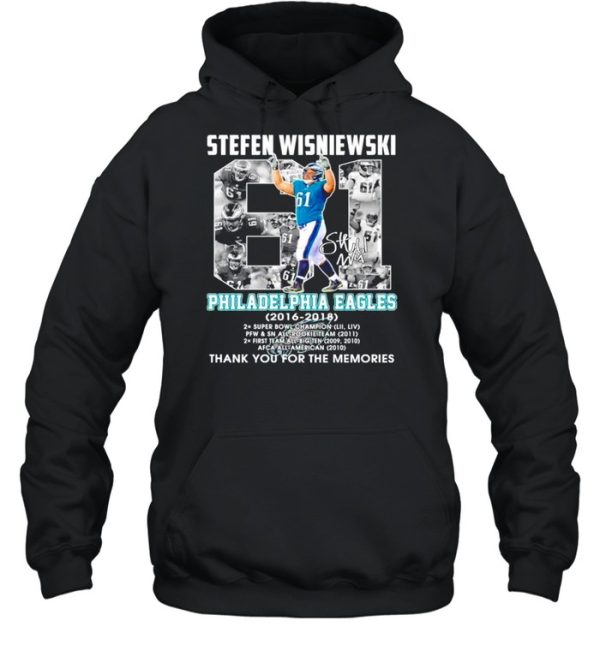 Stefen Wisniewski Philadelphia Eagles 2016-2018 signature shirt