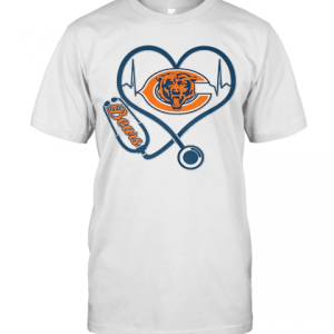 Stethoscope Heart Beat Chicago Bears T-Shirt