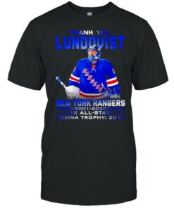 Thank you Lundqvist New York Rangers 2001 2020 signature t shirt 1