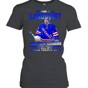 Thank you Lundqvist New York Rangers 2001-2020 signature t-shirt