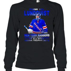 Thank you Lundqvist New York Rangers 2001 2020 signature t shirt 3