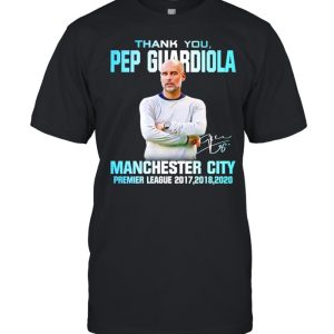 Thank you Pep Guardiola Manchester City signature t-shirt