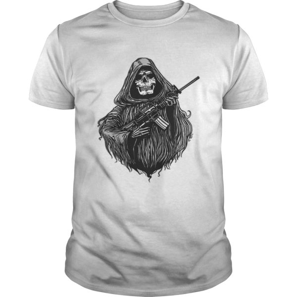 The Grim Reaper AR-15 Second Amendment Gun Rights Liberty or Death T Shirt