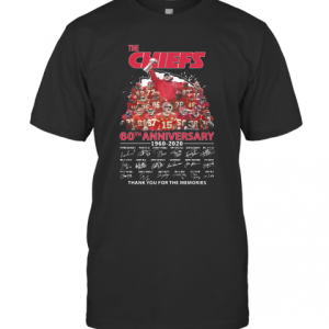 The Kansas City Chiefs 60Th Anniversary 1960 2020 Signatures Thank You For The Memories T-Shirt