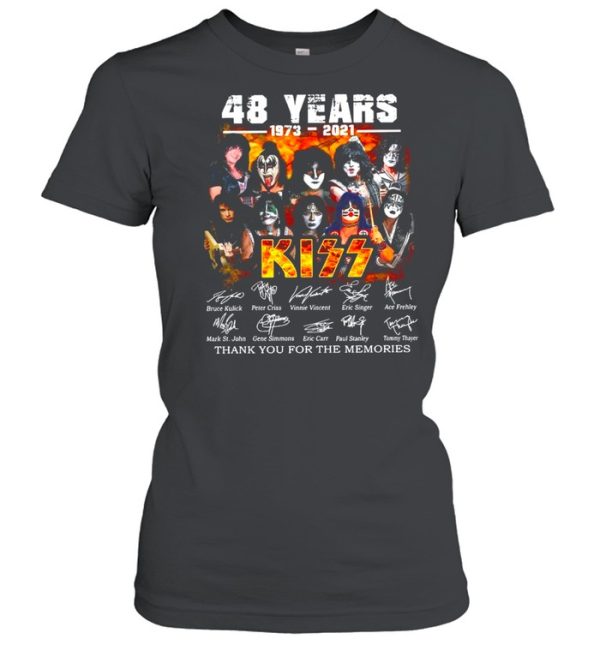 The Kiss Band 48 Years 1973 2021 Signatures Thank You For The Memories shirt