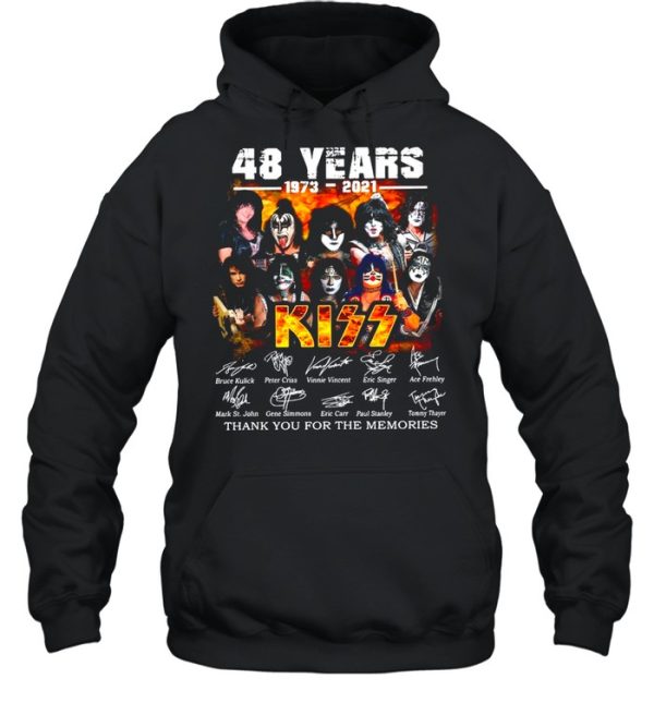 The Kiss Band 48 Years 1973 2021 Signatures Thank You For The Memories shirt