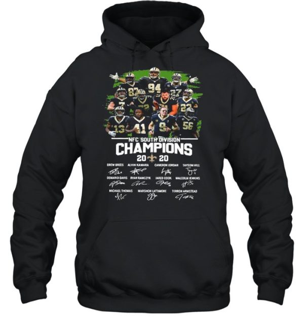 The New Orleans Saints Team Football Players With Nfc South Division Champions 2020 Signatures shirt