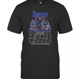 The New York Giants 95Th Anniversary 1925 2020 Signature Thank You For The Memories T-Shirt