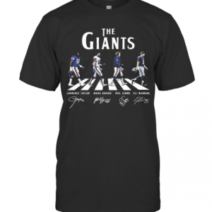 The New York Giants Football Team Crossing The Line Players Signatures T-Shirt