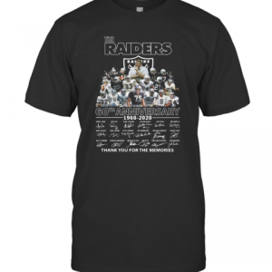 The Raiders 60Th Anniversary 1960 2020 Thank You For The Memories T-Shirt