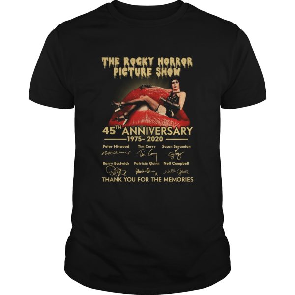 The Rocky Horror Picture Show 45th Anniversary 1975 2020 Thank You For The Memories shirt