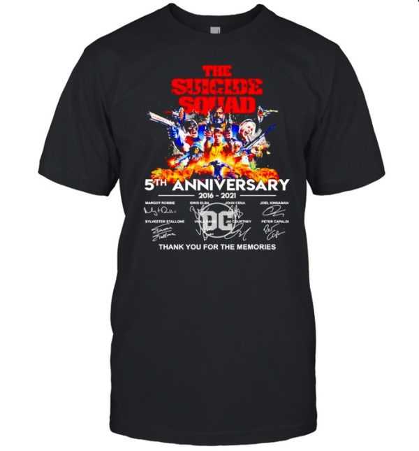 The Suicide Squad 5th Anniversary 2016 2021 thank you for the memories shirt