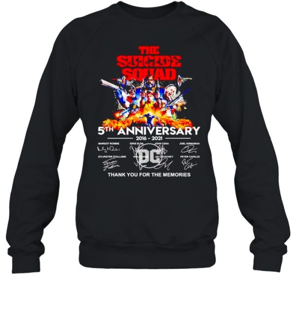 The Suicide Squad 5th Anniversary 2016 2021 thank you for the memories shirt