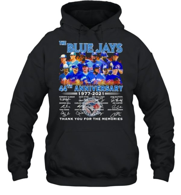 The blue jays 44th anniversary 1977 2021 thank you for the memories signatures shirt