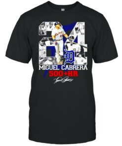 Tiger Detroit Miguel Cabrera 500 HR signature shirt 1