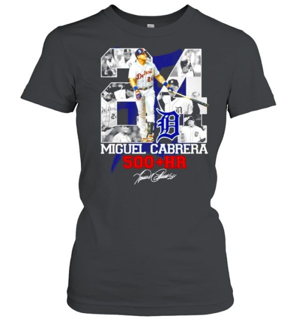 Tiger Detroit Miguel Cabrera 500 HR signature shirt