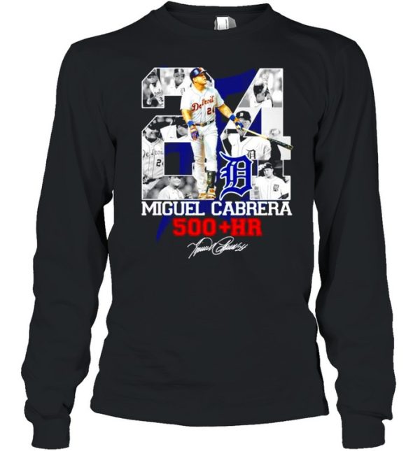 Tiger Detroit Miguel Cabrera 500 HR signature shirt