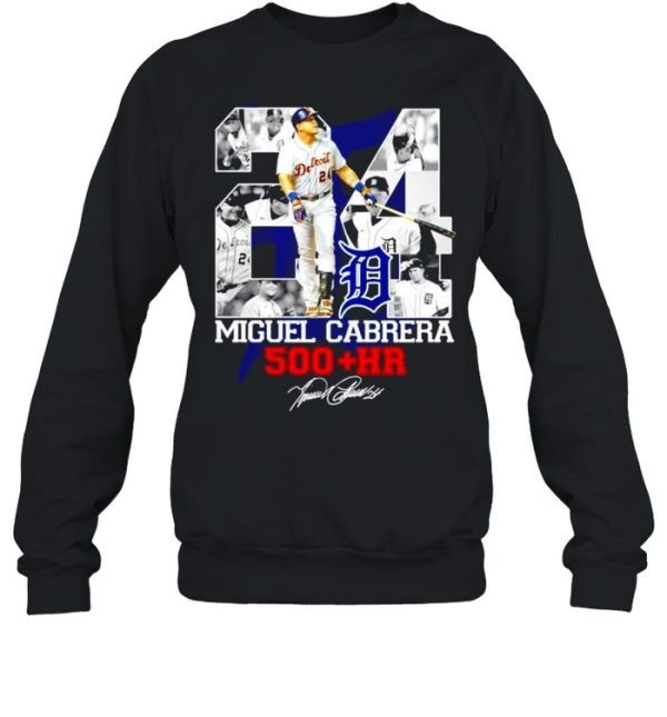 Tiger Detroit Miguel Cabrera 500 HR signature shirt