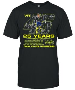 VR46 Valentino Rossi 25 years 1996 2021 thank you for the memories signature shirt 1