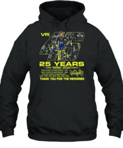 VR46 Valentino Rossi 25 years 1996 2021 thank you for the memories signature shirt 5