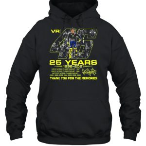 VR46 Valentino Rossi 25 years 1996 2021 thank you for the memories signature shirt 5