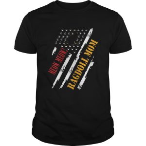 Vintage American Flag Meow Meow Ragdoll Mom lovers shirt