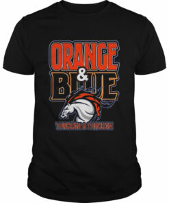 Vintage Orange And Blue Navy Sports Retro American Denver Football shirt 1