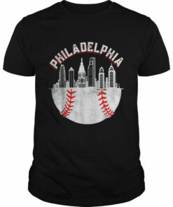 Vintage Philadelphia Baseball Skyline Retro Philly Cityscap Shirt 1