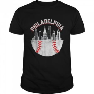 Vintage Philadelphia Baseball Skyline Retro Philly Cityscap Shirt